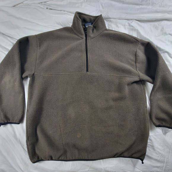 Henri Lloyd Mens 2XL Brown Pullover Sweater 1/4 Zip Made In The USA Casual